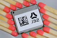 A typical OEM GPS receiver module measuring 15×17 mm.